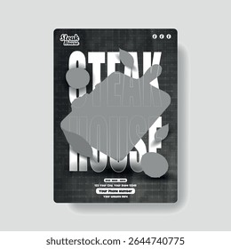 Grill Vibes Apenas - Steakhouse Promo Poster Design Template