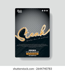 Grill Vibes Apenas - Steakhouse Promo Poster Design Template
