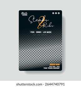 Grill Vibes Apenas - Steakhouse Promo Poster Design Template