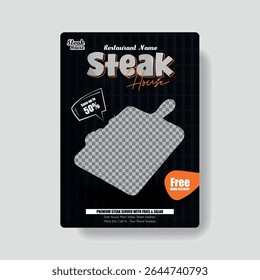 Grill Vibes Apenas - Steakhouse Promo Poster Design Template