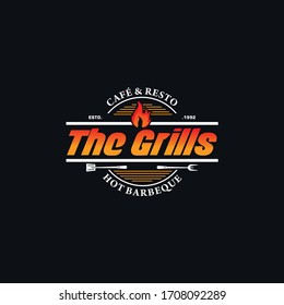 Grill Vintage Logo Vector Template
