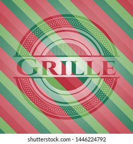 Grille christmas emblem background. Vector Illustration. Detailed.