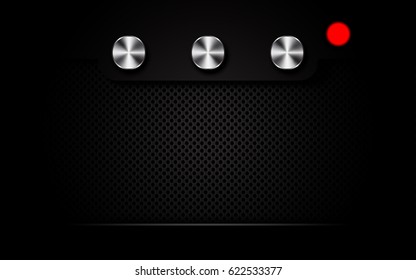 Grille grey black amplifier abstract background vector illustration