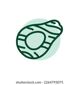 Grilled avocado color line icon. Vegetarian product. Vector illustration