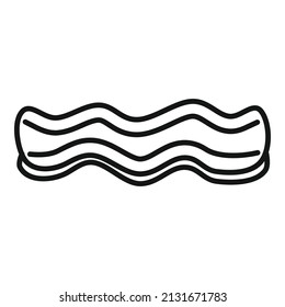 Grilled bacon icon outline vector. Crispy meat. Cooked food