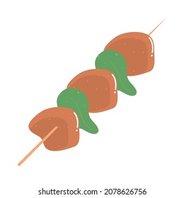 grilled barbecue meat icon flat
