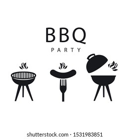 Grilled Bbq Party Icon Style For Invitation Car Or Flyer Or Poster.Vector Illustration