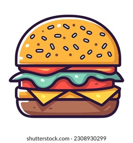 Hamburguesa de ternera a la parrilla con icono de queso aislado