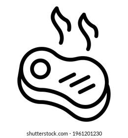 Grilled beef icon. Outline Grilled beef vector icon for web design isolated on white background