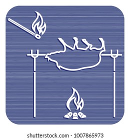 Grilled boar icon. Vector illustration