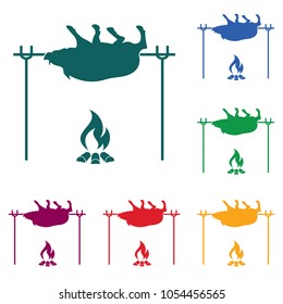 Grilled boar icon. Vector illustration