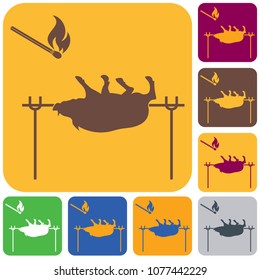 Grilled boar icon. Vector illustration