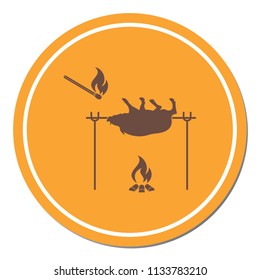Grilled boar icon. Vector illustration