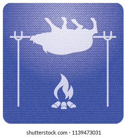 Grilled boar icon. Vector illustration