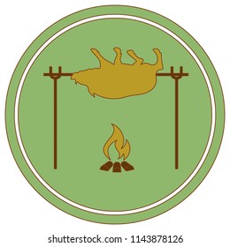 Grilled boar icon. Vector illustration