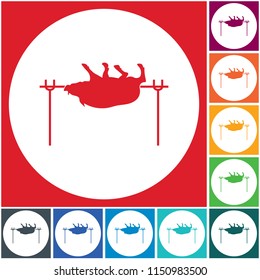 Grilled boar icon. Vector illustration