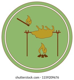 Grilled boar icon. Vector illustration