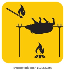 Grilled boar icon. Vector illustration