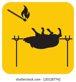 Grilled boar icon. Vector illustration