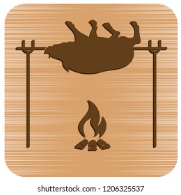 Grilled boar icon. Vector illustration