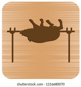 Grilled boar icon. Vector illustration