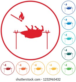 Grilled boar icon. Vector illustration