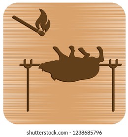Grilled boar icon. Vector illustration

