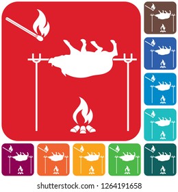 Grilled boar icon. Vector illustration