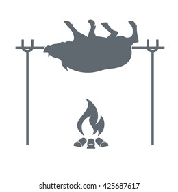 Grilled boar  icon. Vector illustration