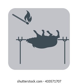 Grilled boar icon. Vector illustration