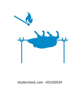 Grilled boar icon. Vector illustration