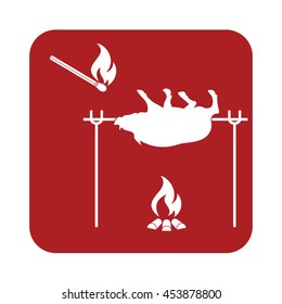 Grilled boar icon. Vector illustration
