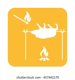 Grilled boar icon. Vector illustration
