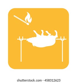 Grilled boar icon. Vector illustration