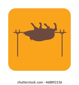 Grilled boar icon. Vector illustration