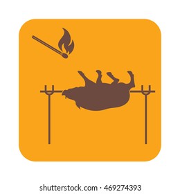 Grilled boar icon. Vector illustration
