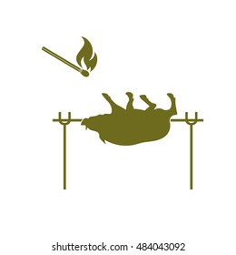 Grilled boar icon. Vector illustration