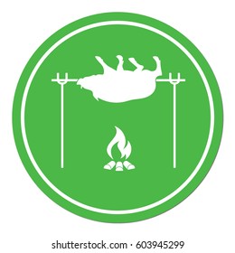 Grilled boar icon. Vector illustration