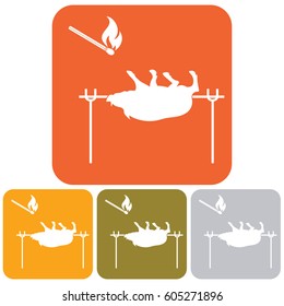 Grilled boar icon. Vector illustration