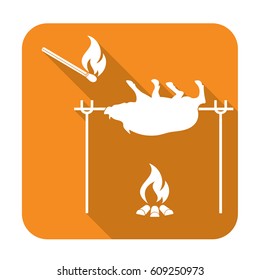 Grilled boar icon. Vector illustration