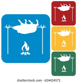 Grilled boar icon. Vector illustration