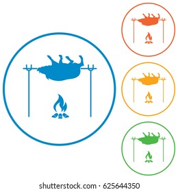 Grilled boar icon. Vector illustration