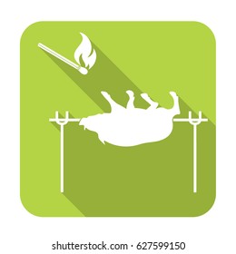 Grilled boar icon. Vector illustration