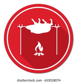 Grilled boar icon. Vector illustration