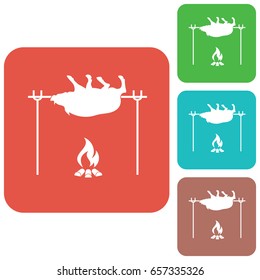 Grilled boar icon. Vector illustration