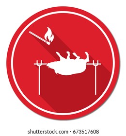 Grilled boar icon. Vector illustration