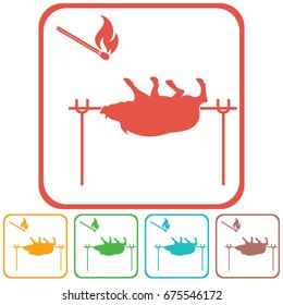 Grilled boar icon. Vector illustration

