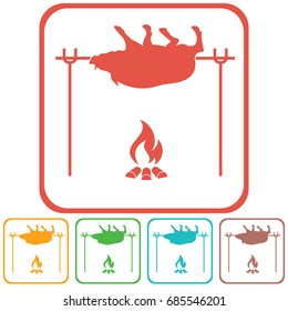 Grilled boar icon. Vector illustration