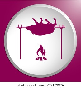 Grilled boar icon. Vector illustration