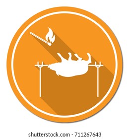 Grilled boar icon. Vector illustration